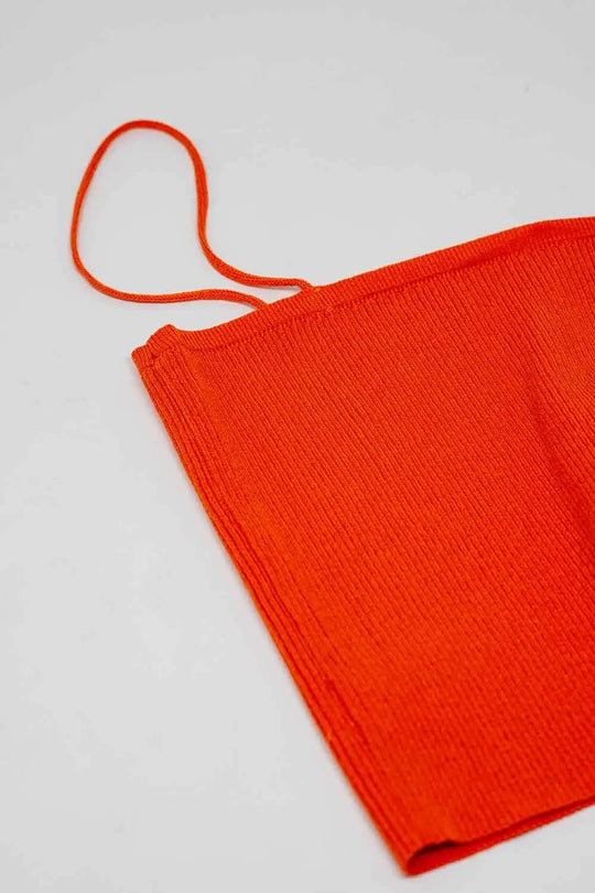 Basic knitted Top In Orange With Thin Straps - Tops