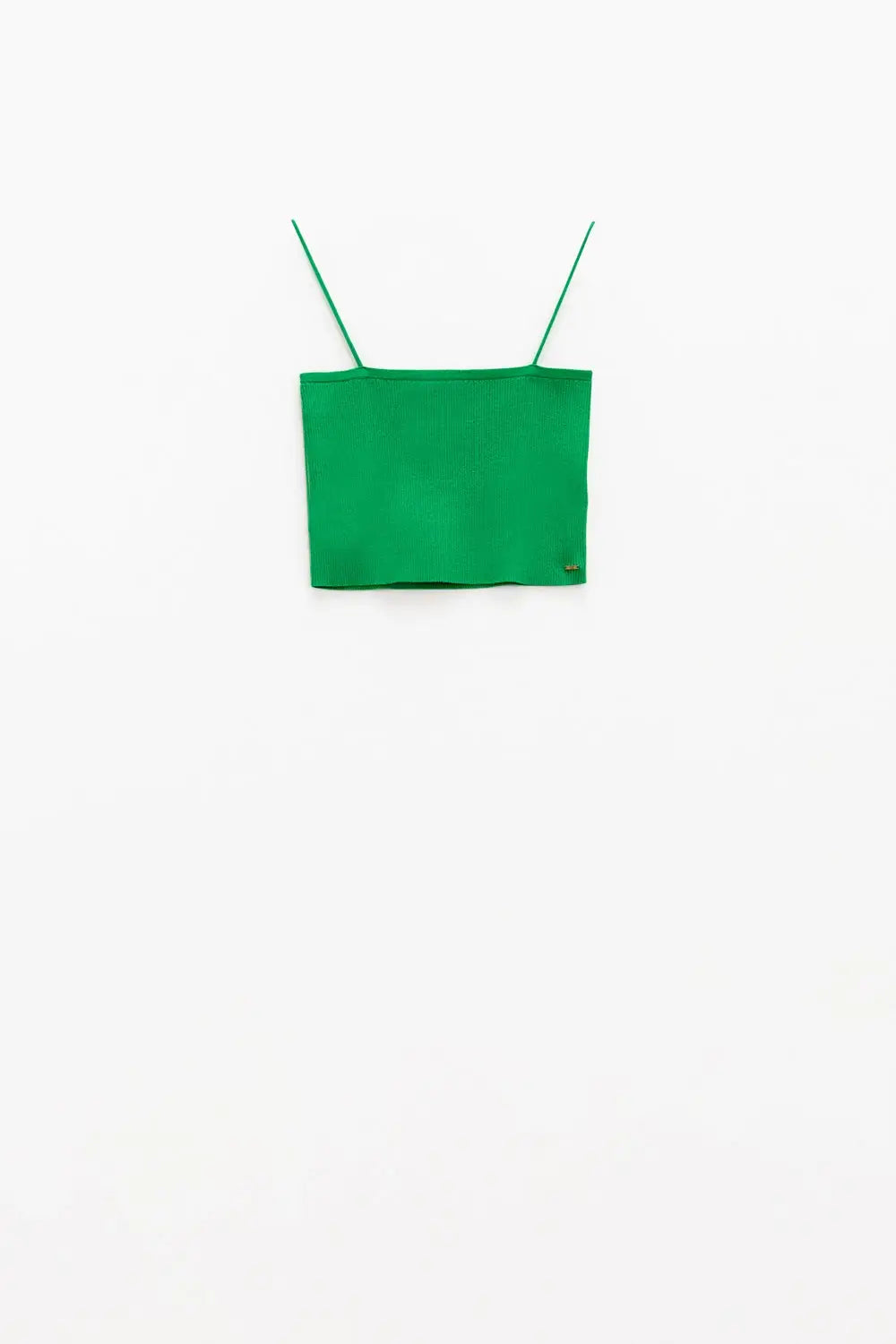 Basic knitted Top In Green With Thin Straps - Tops Sweaters