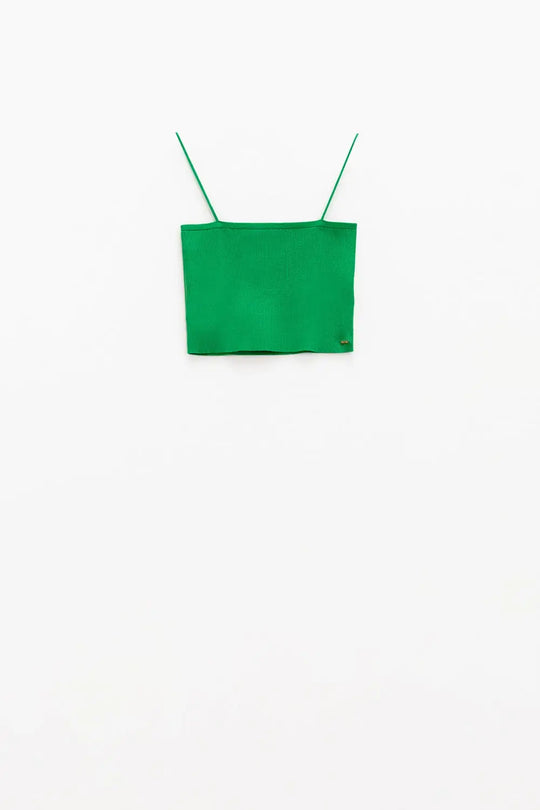 Basic knitted Top In Green With Thin Straps - Tops Sweaters