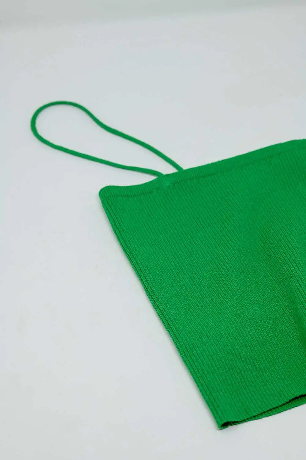 Basic knitted Top In Green With Thin Straps - Tops Sweaters