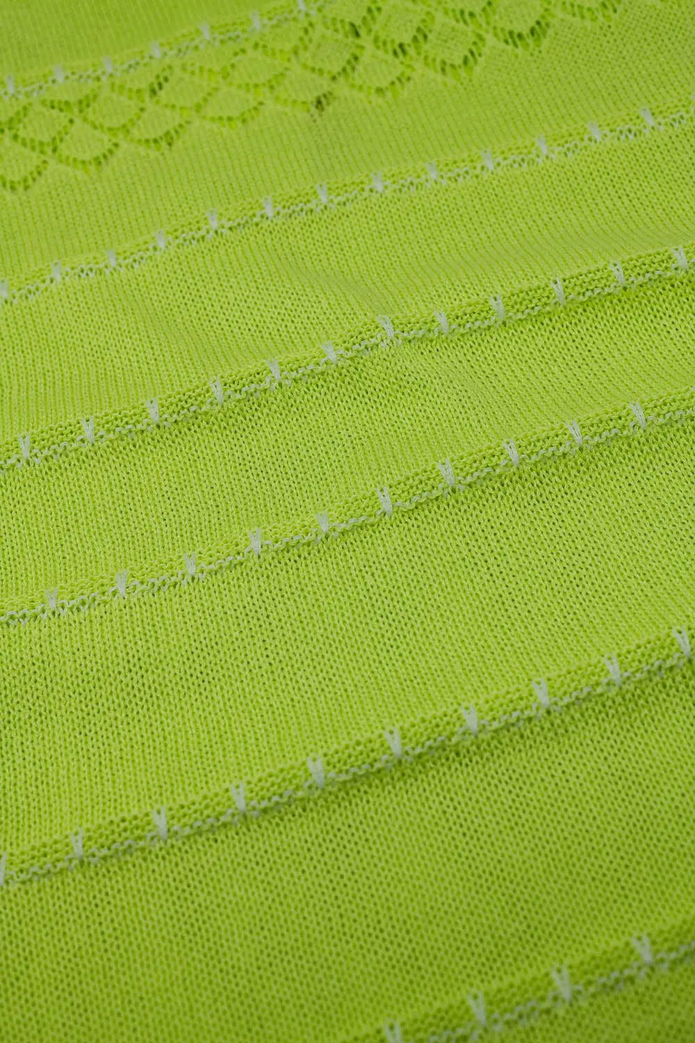 Lime midi sleeveless dress with v-neck and crochet design - YELLOW / ONE - Dresses