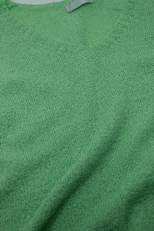 Sleeveless knitted Maxi Green Dress With Side Slit - GREEN / ONE - Dresses