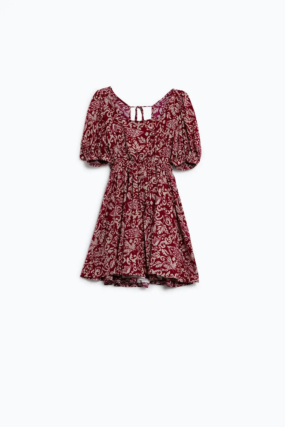 short floral print dress with gathered back - Dresses