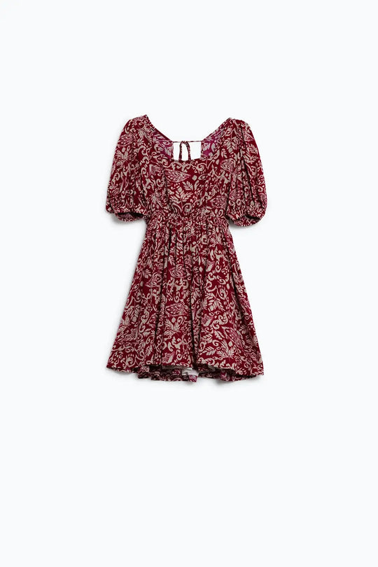 short floral print dress with gathered back - Dresses