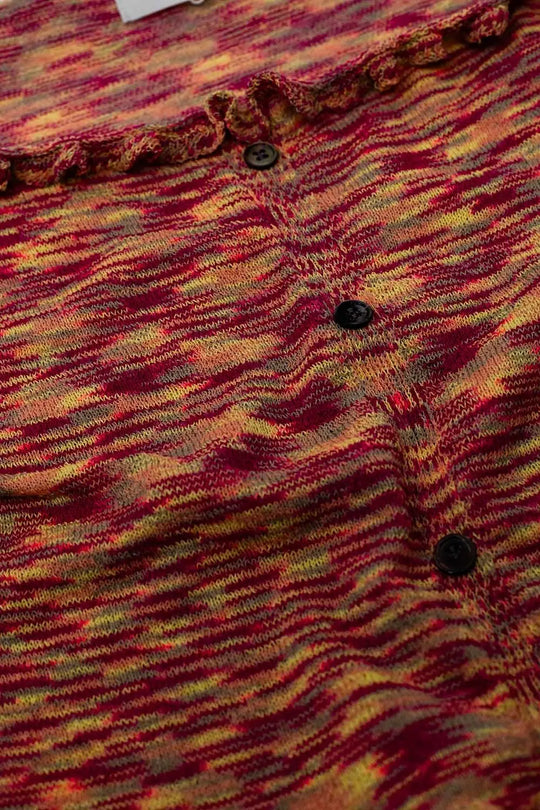 Off The Shoulder Cropped Knitted Top in Rust Melange - Tops Sweaters