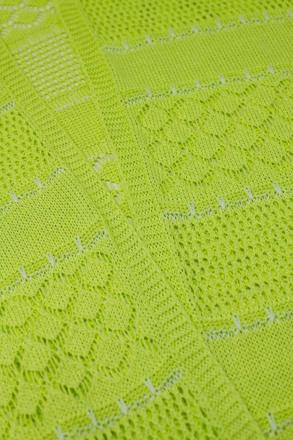 Crochet Maxi Cardigan In Lime With Long Sleeves - YELLOW / ONE - Cardigans
