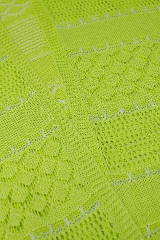 Crochet Maxi Cardigan In Lime With Long Sleeves - YELLOW / ONE - Cardigans
