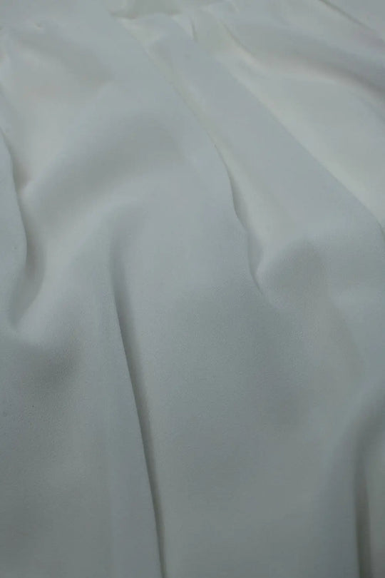 white chiffon Top With Ruche Design - Tops
