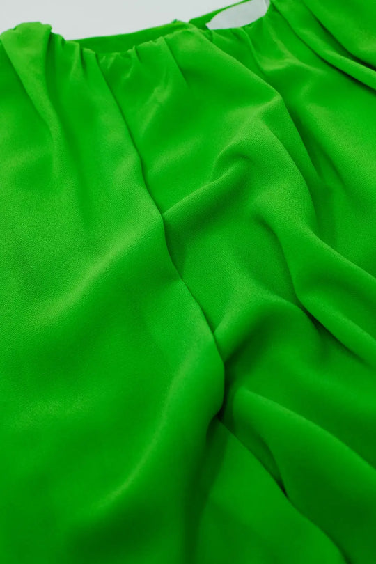 green chiffon Top With Ruche Design - Tops