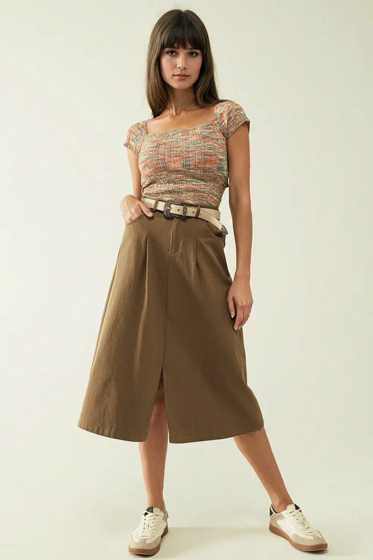 Colorful elastic top with bare lower back - Tops Sweaters