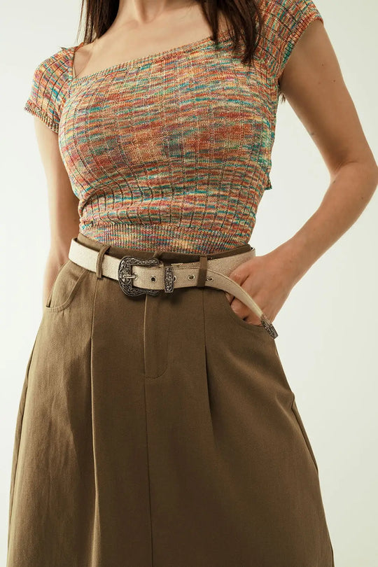 Colorful elastic top with bare lower back - Tops Sweaters