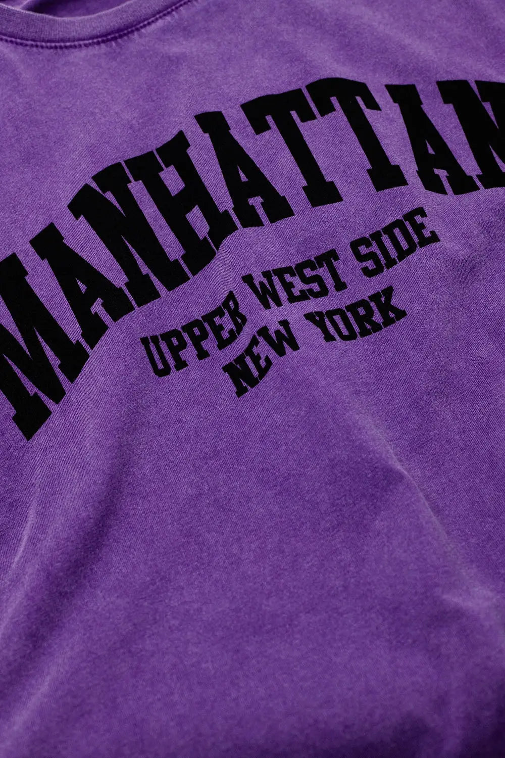 Purple relaxed T-shirt with manhattan text - PURPLE / ONE - T-Shirts