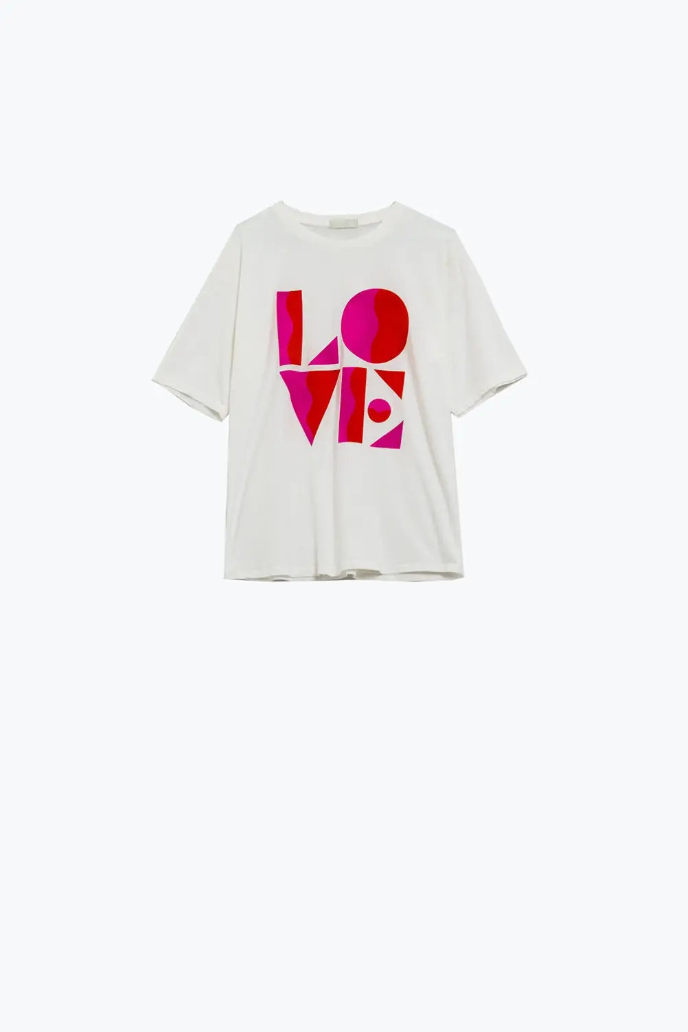 T-shirt with LOVE art deco digital print in white - WHITE / ONE - T-Shirts