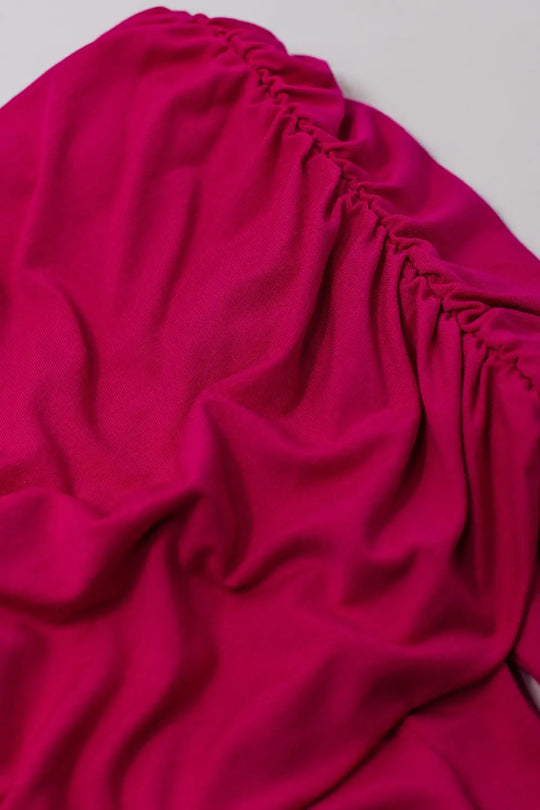 Bodycon Off Shoulder Top In Fuchsia - Tops