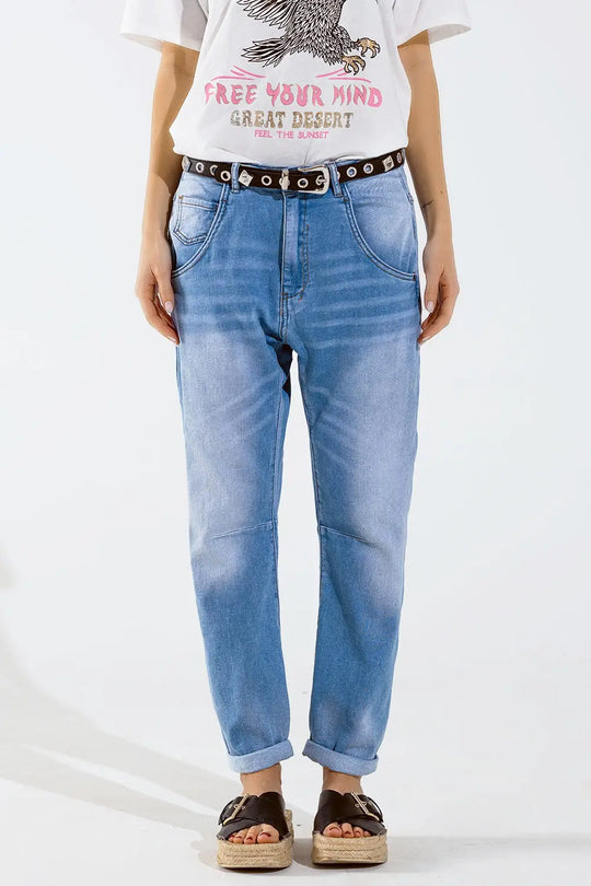 Basic Boyfriend Jeans With Stitch Detail