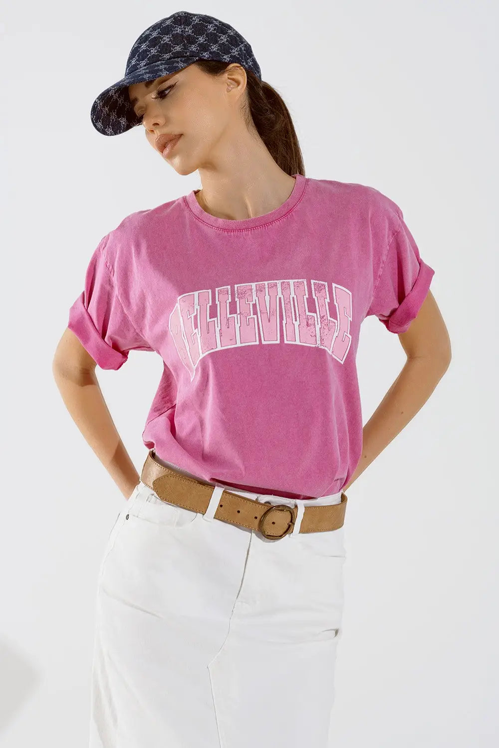 Belleville T-Shirt With Washed Effect In Pink - PINK / ONE - T-Shirts