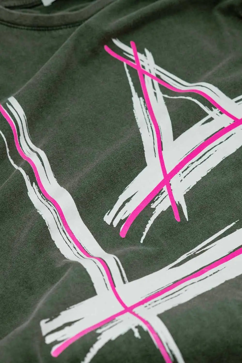 Grey oversize t-shirt Prints LA Los Angeles in pink and white - GRAY / ONE - T-Shirts
