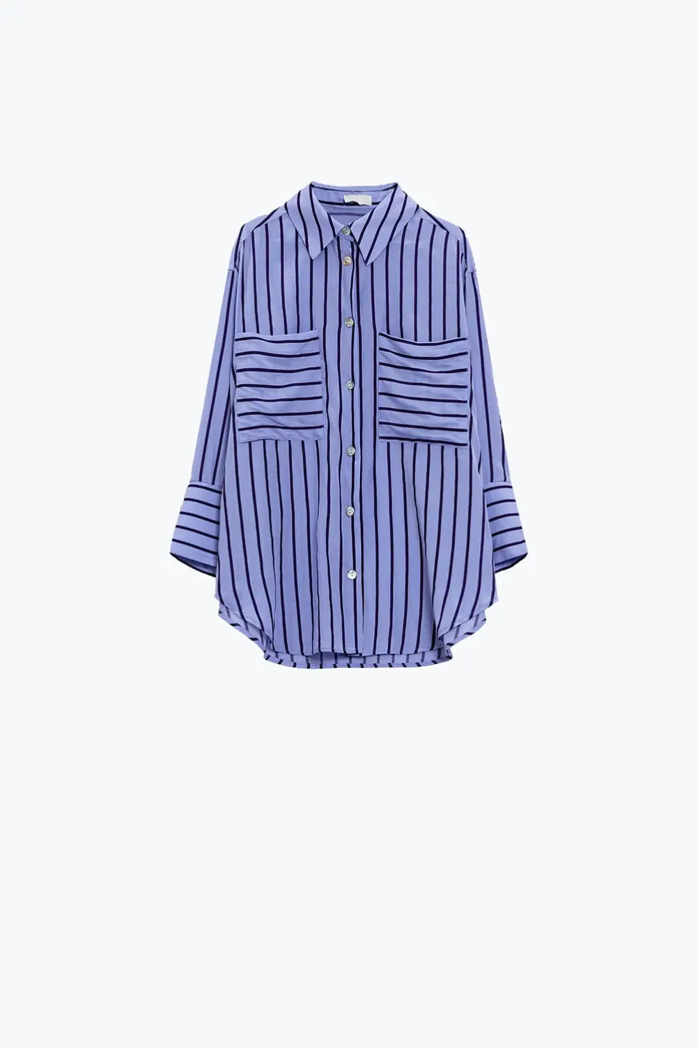 Lavander shirt with purple stripes and chest pockets - PURPLE / ONE - Shirts
