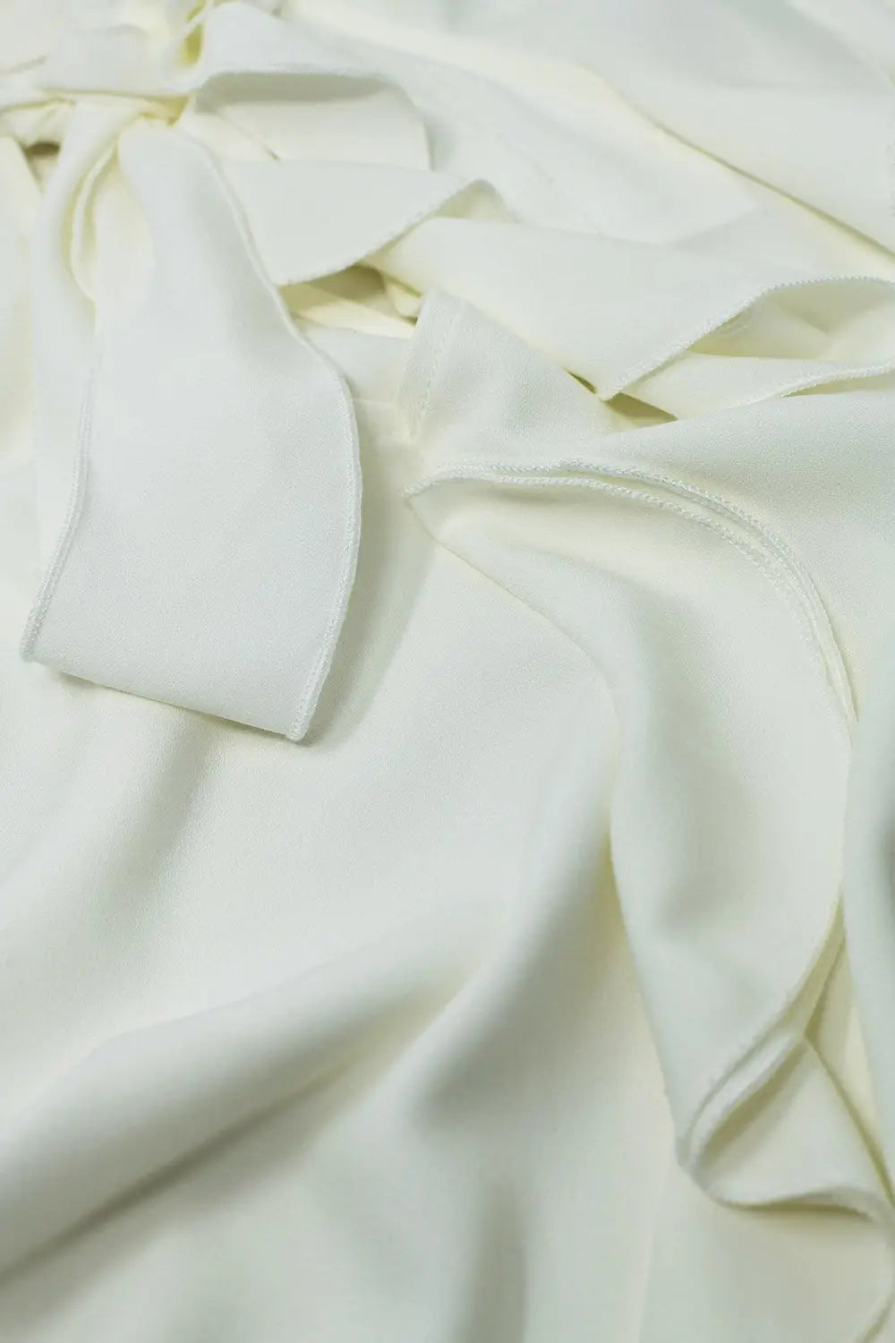 Sleeveless White Top with Ruffled Details and High Neck - Tops