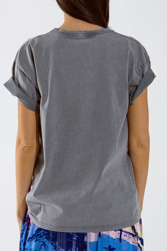 Arizona T-shirt with Eagle Digital Print in Grey - GRAY / ONE - T-Shirts