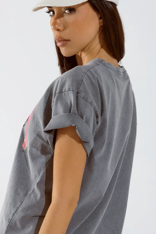 Arizona T-shirt with Eagle Digital Print in Grey - GRAY / ONE - T-Shirts