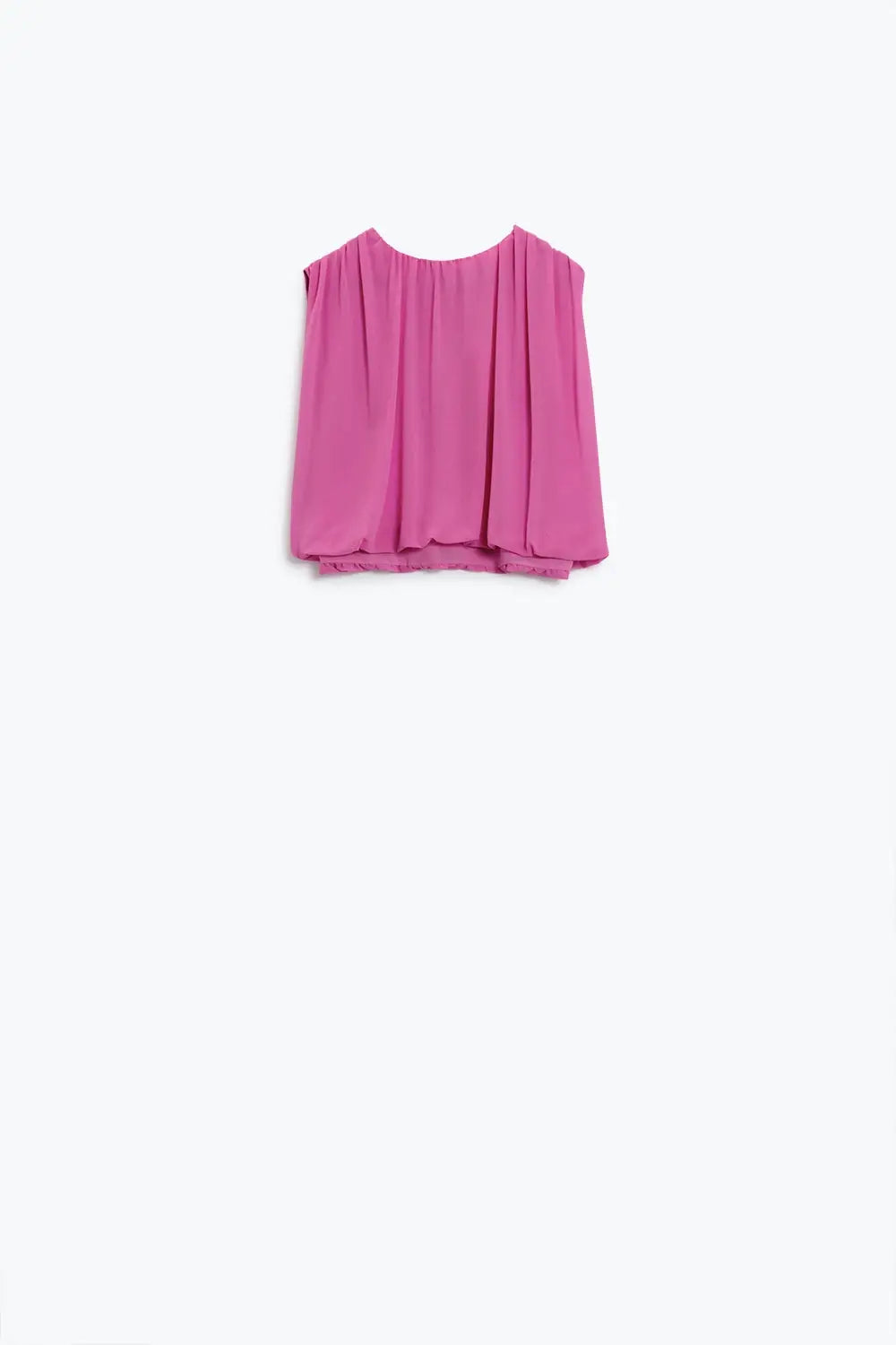 Pink Top With Ruche Design - Tops