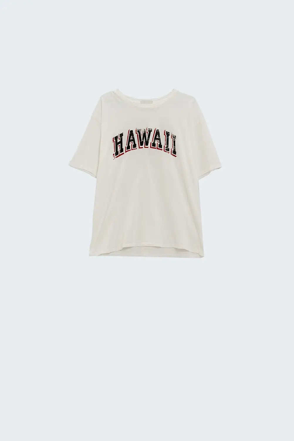 Washed Effect Hawaii T-Shirt In white - WHITE / ONE - T-Shirts