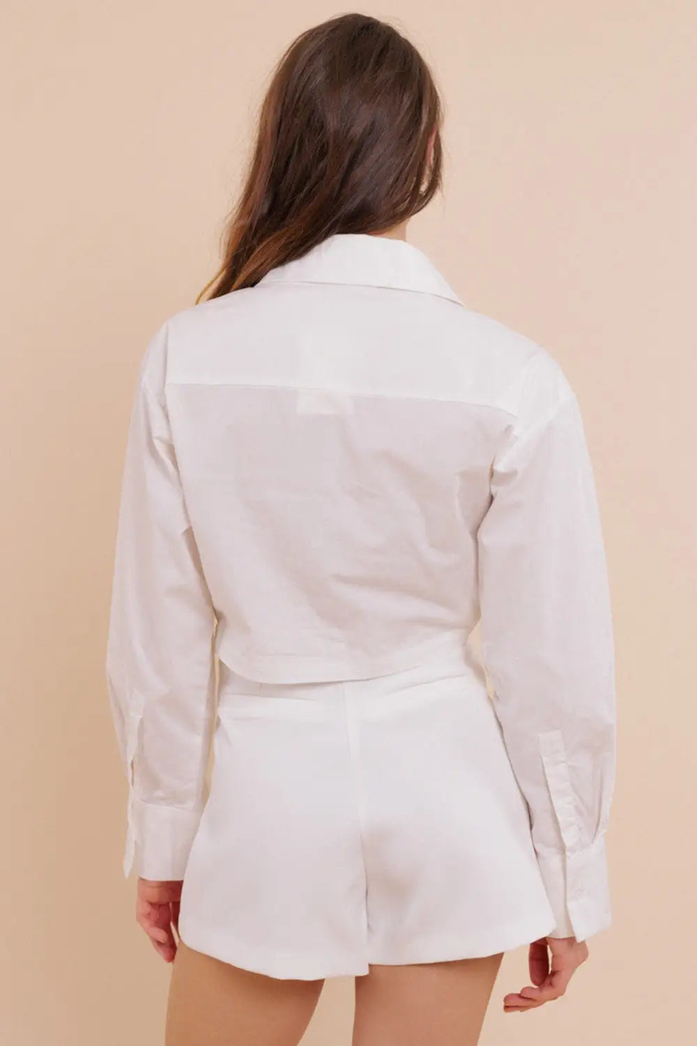Wrap Mini Skort in White - Skirts Pants