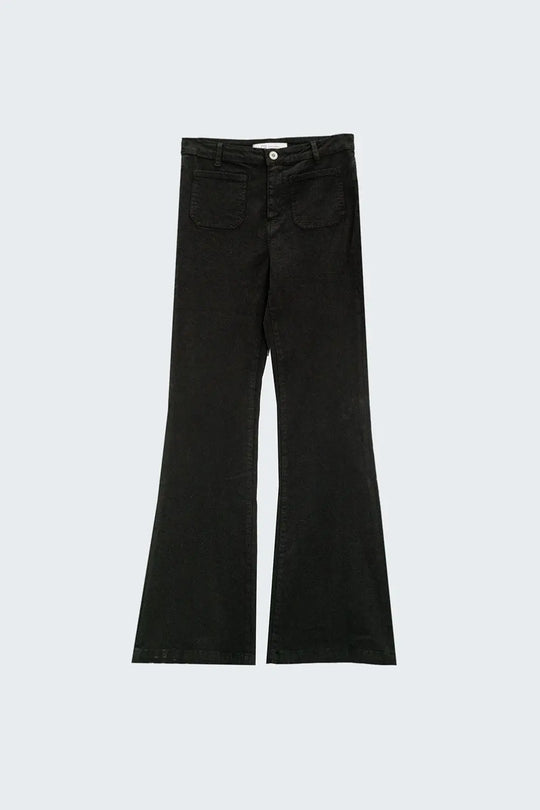 Black Skinny Flared Jeans With Front Pocket Detail - Colored Jeans