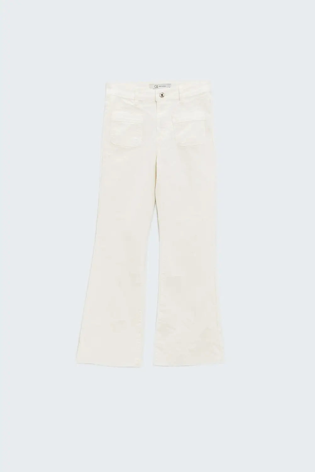 White Skinny Flared Jeans With Front Pocket Detail - Colored Jeans