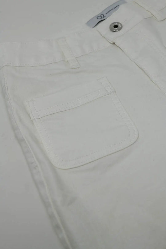 White Skinny Flared Jeans With Front Pocket Detail - Colored Jeans