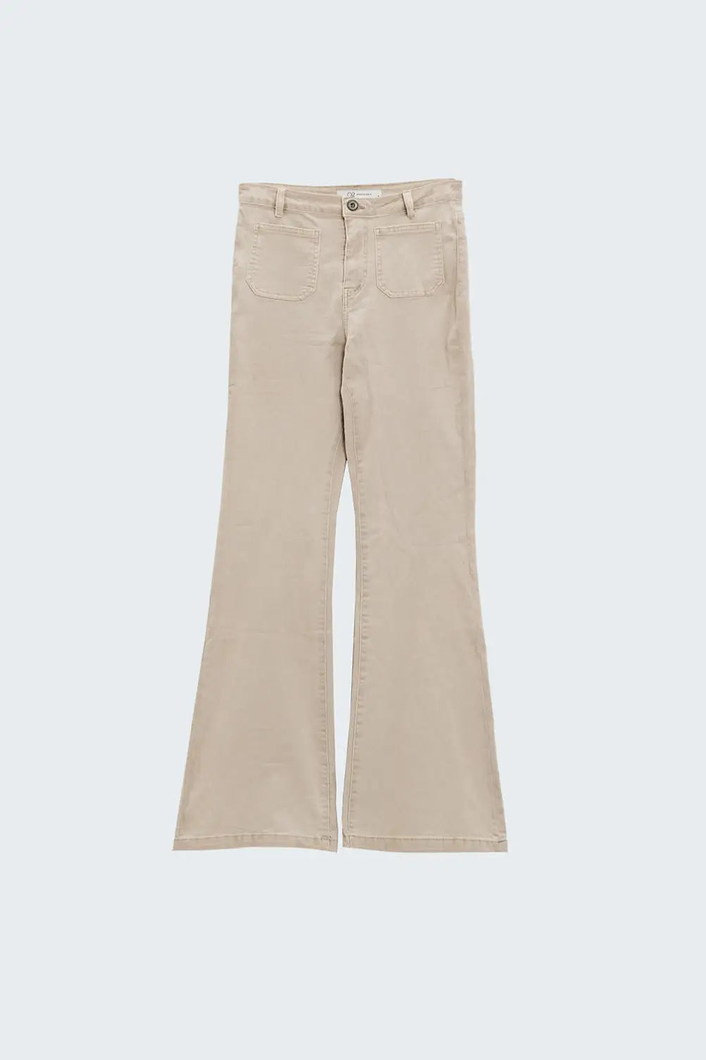 Beige Skinny Flared Jeans With Front Pocket Detail - Colored Jeans