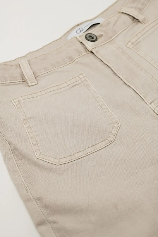Beige Skinny Flared Jeans With Front Pocket Detail - Colored Jeans