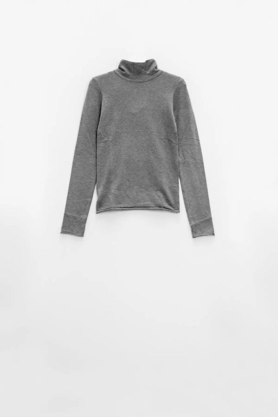Basic grey fine knit bodycon sweater - Sweaters