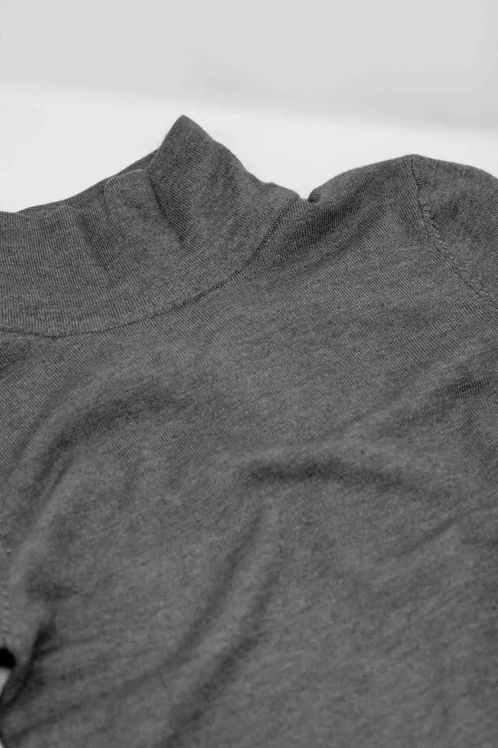 Basic grey fine knit bodycon sweater - Sweaters