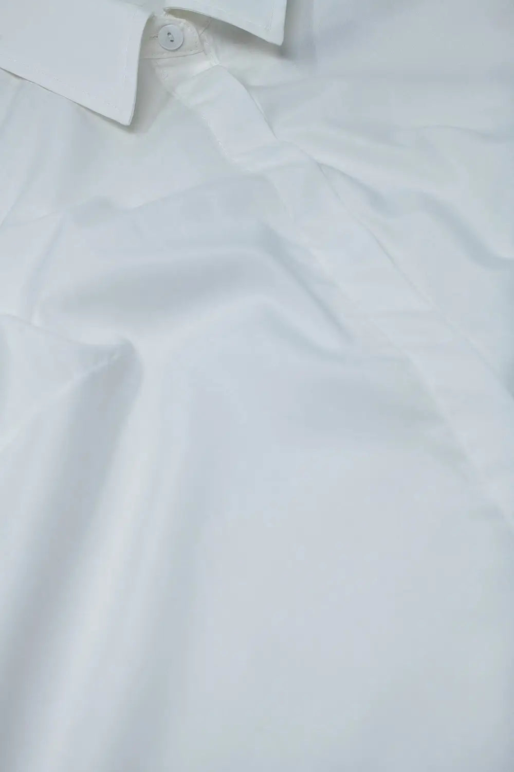 Basic poplin White shirt with balloon long sleeves - Shirts