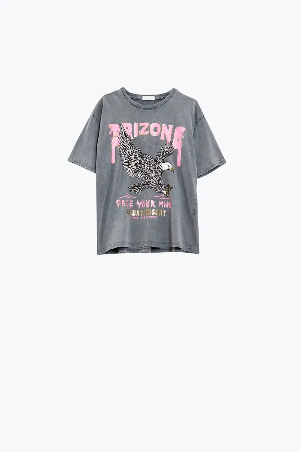 Arizona T-shirt with Eagle Digital Print in Grey - GRAY / ONE - T-Shirts