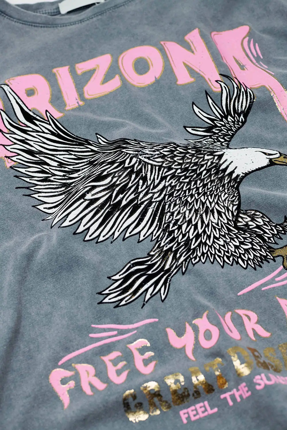 Arizona T-shirt with Eagle Digital Print in Grey - GRAY / ONE - T-Shirts