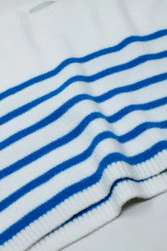 Cropped sweater with stripes and boat neck - Sweaters