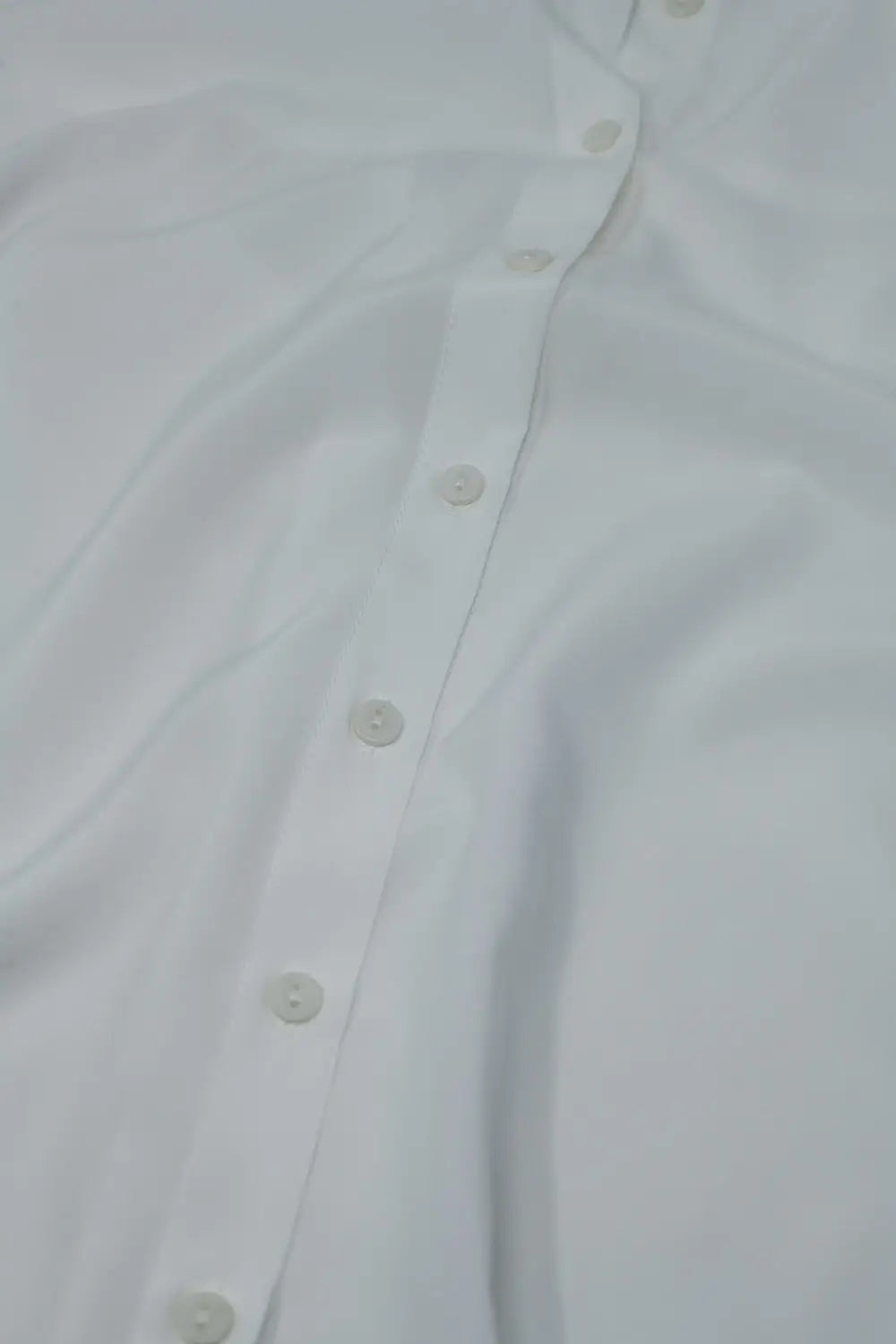 Mao Collar Sleeveless White Button up Blouse - Shirts