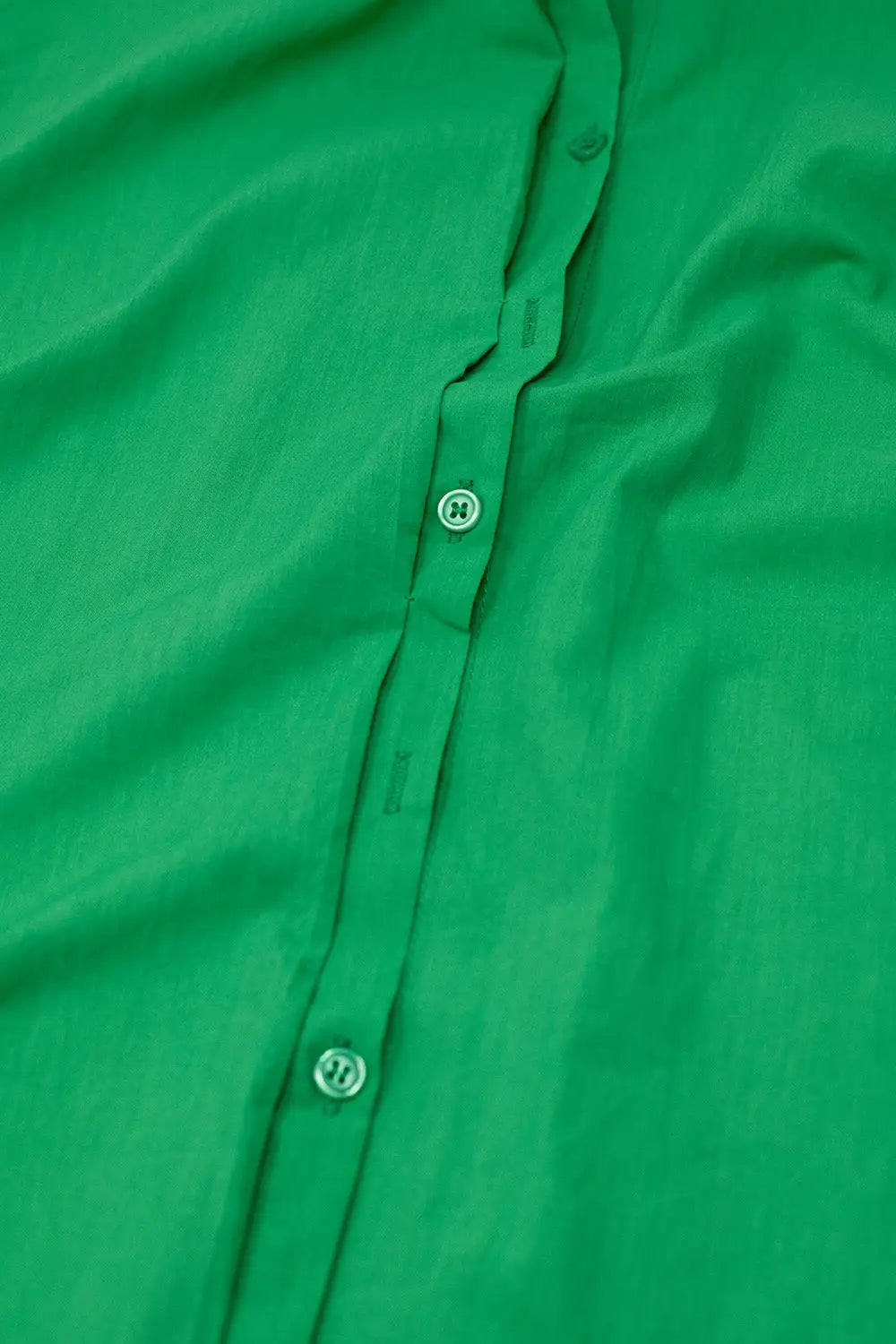 Short Sleeve Relaxed Button Up Shirt in Green - Shirts