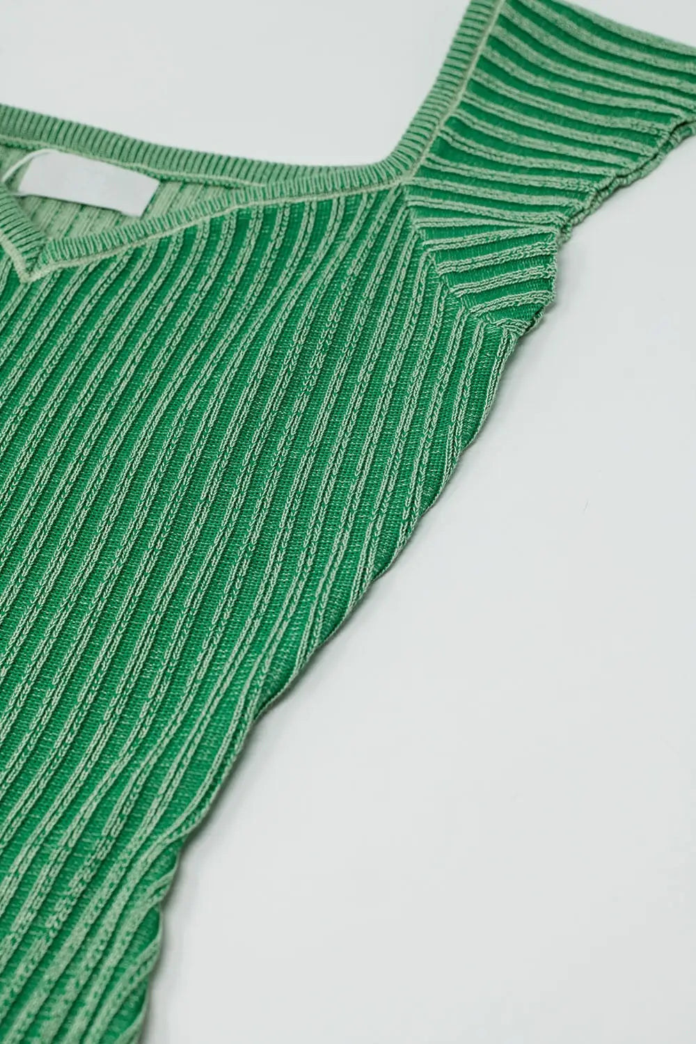 Green Midi Thick Rib Bodycon Dress With Cap Sleeves - GREEN / ONE - Dresses