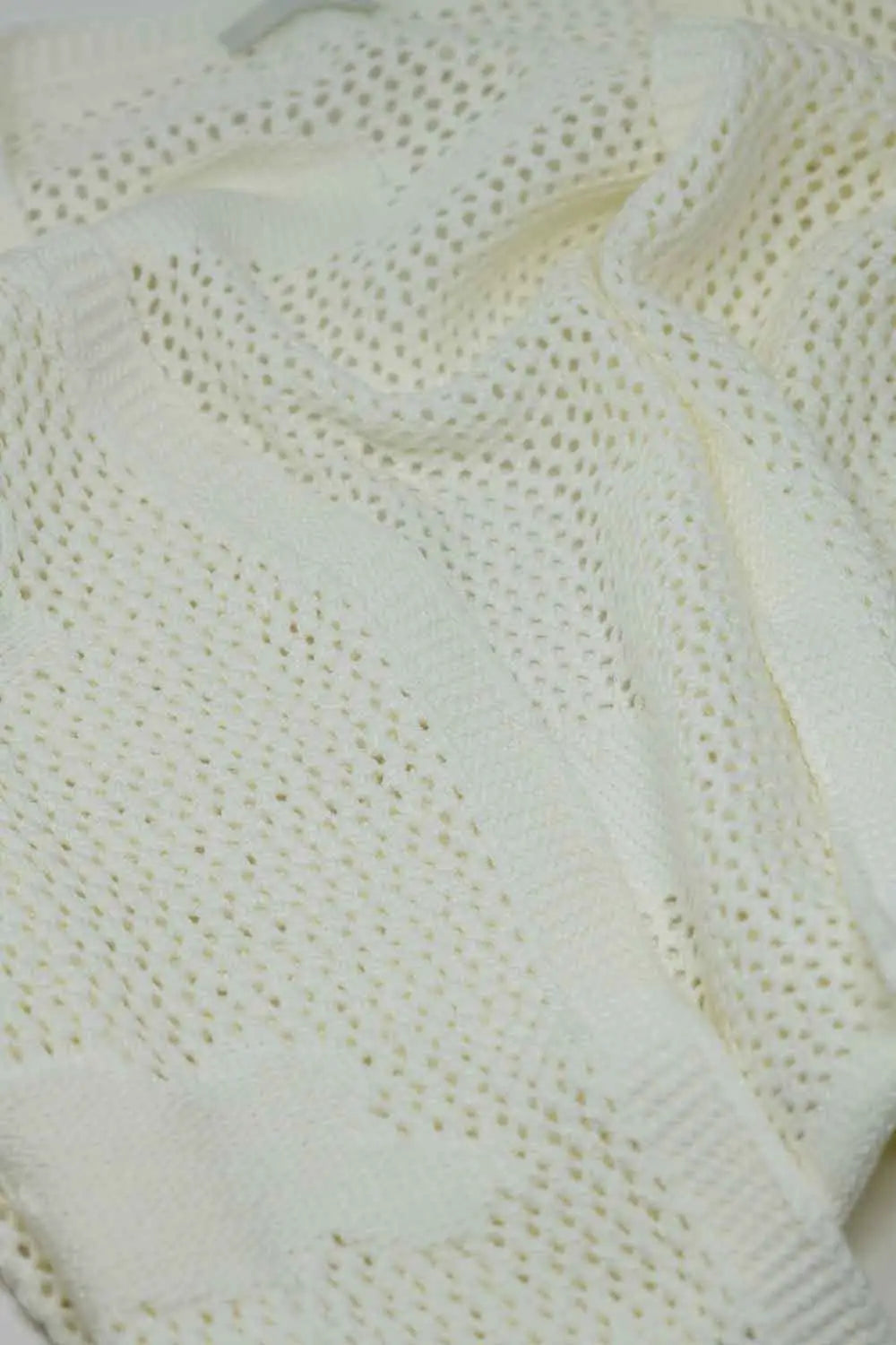Crochet Cardigan With Knitted Clouds In White - CREAM / ONE - Cardigans