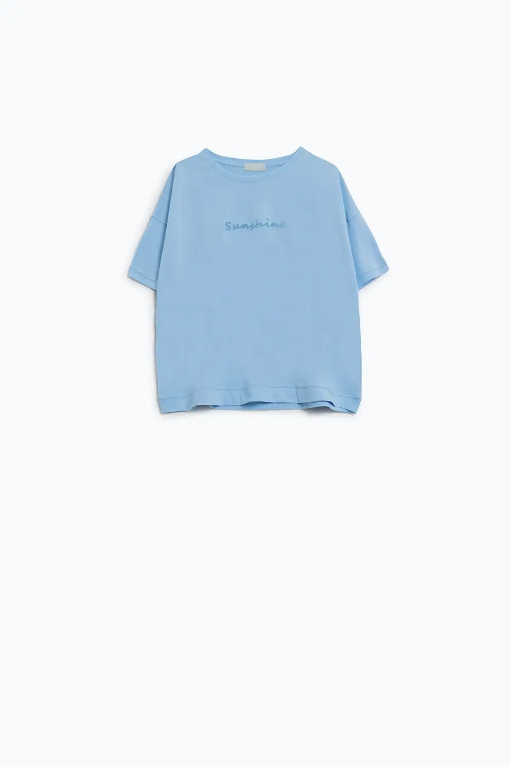Sunshine oversized T-shirt with textured text at the front in blue - BLUE / ONE - T-Shirts