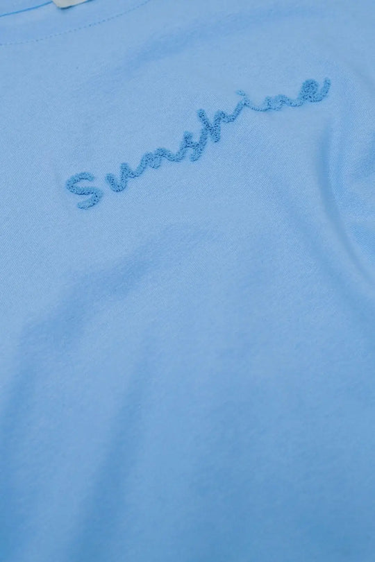Sunshine oversized T-shirt with textured text at the front in blue - BLUE / ONE - T-Shirts
