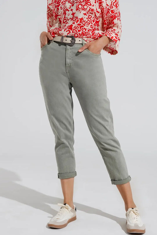 Ankle skinny Basic Jeans in kakhi - Colored Jeans