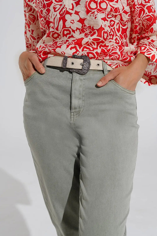 Ankle skinny Basic Jeans in kakhi - Colored Jeans