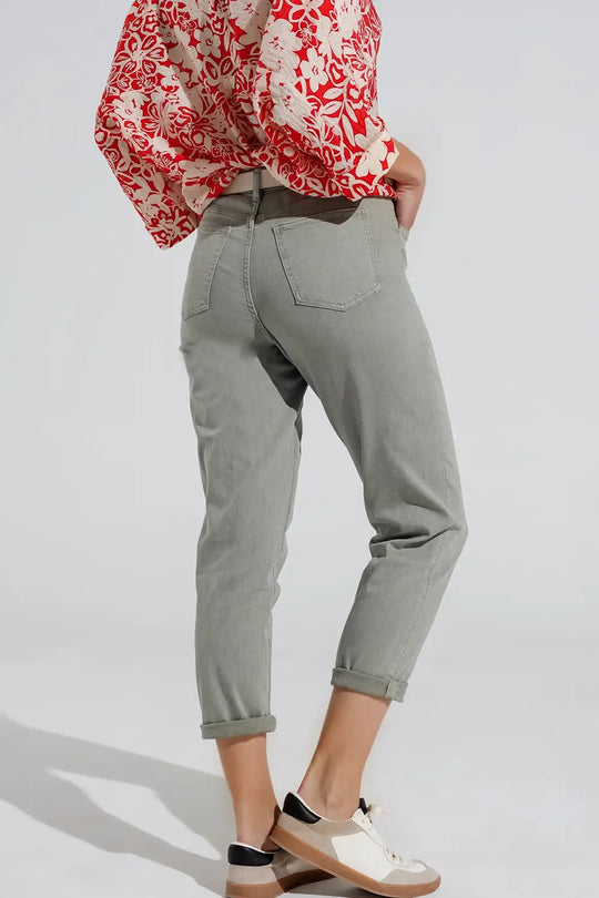 Ankle skinny Basic Jeans in kakhi - Colored Jeans