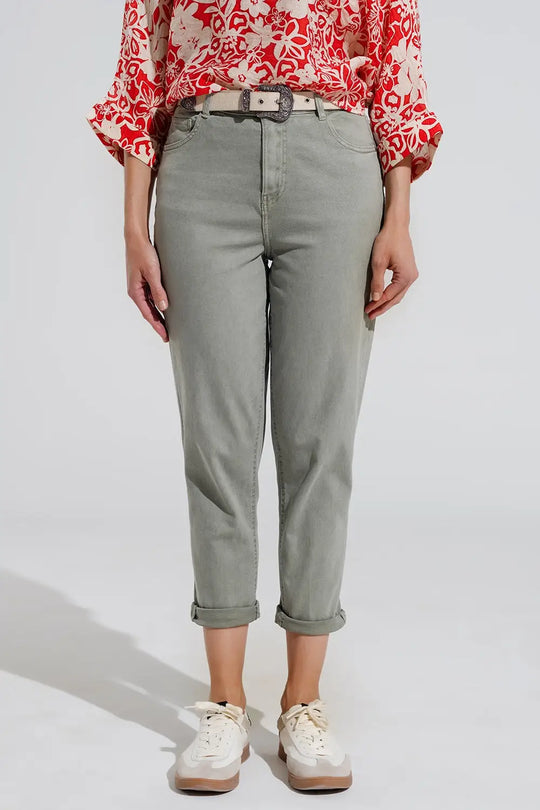 Ankle skinny Basic Jeans in kakhi - Colored Jeans