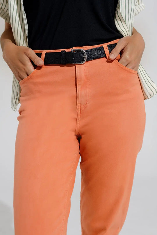 Ankle skinny Basic Jeans in orange - Colored Jeans